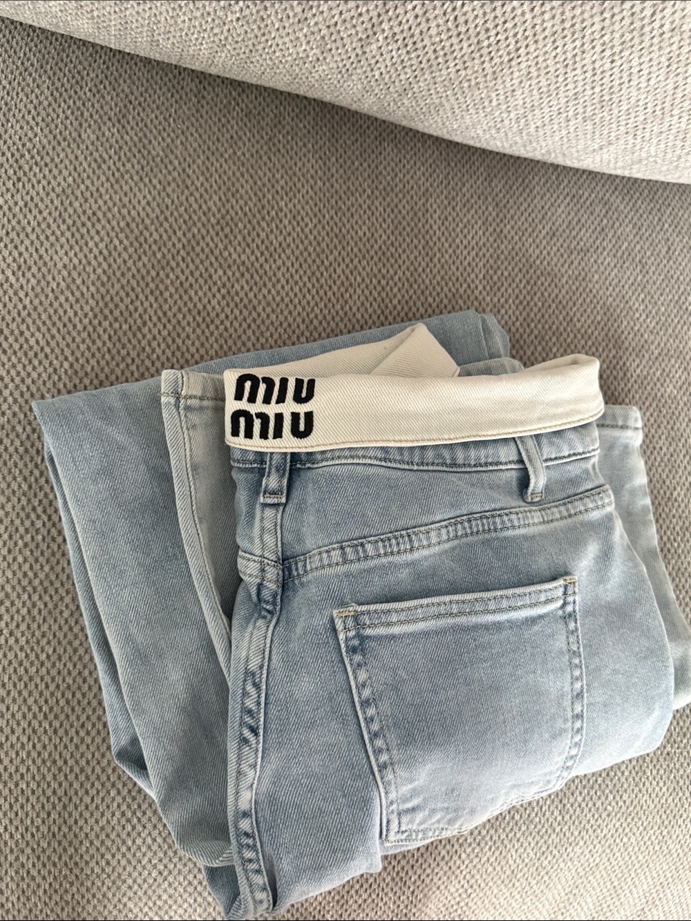 VERY RARE Miu Miu Organic Denim Straight Wide Leg Jeans